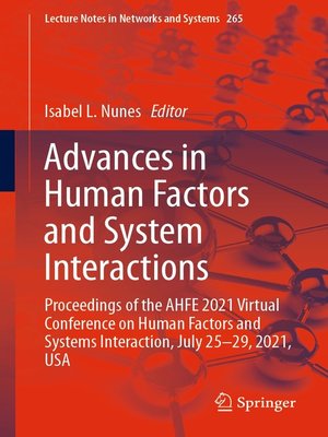 cover image of Advances in Human Factors and System Interactions